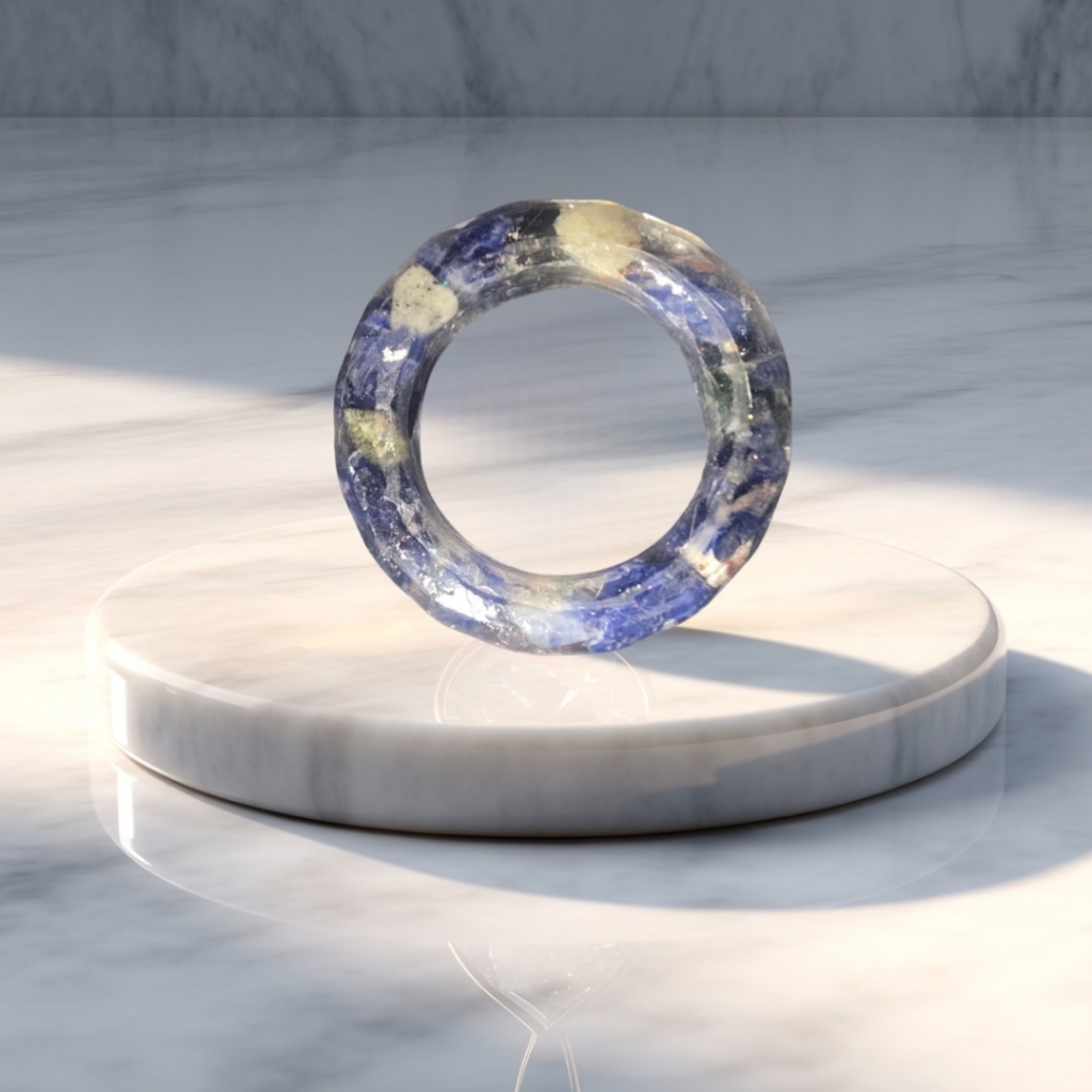 Sodalite Resin Ring 16$
